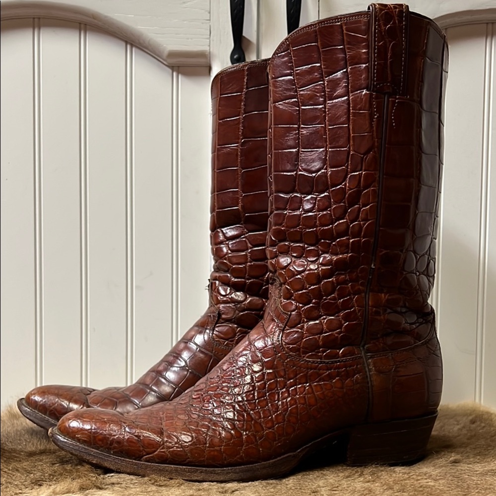 Justin Full Alligator Boots 10 E